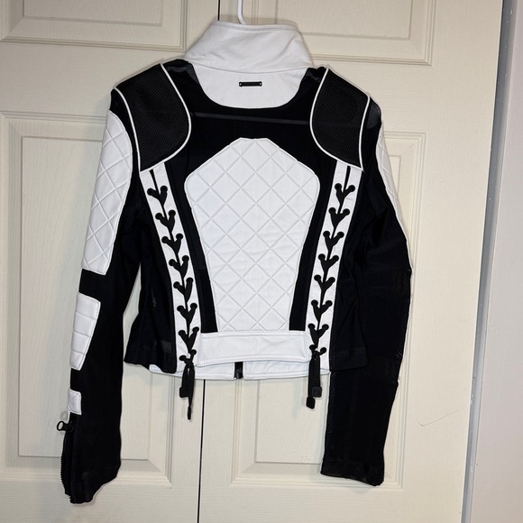 Blanc Noir women’s small Black and White moto Jacket - Picture 3 of 13